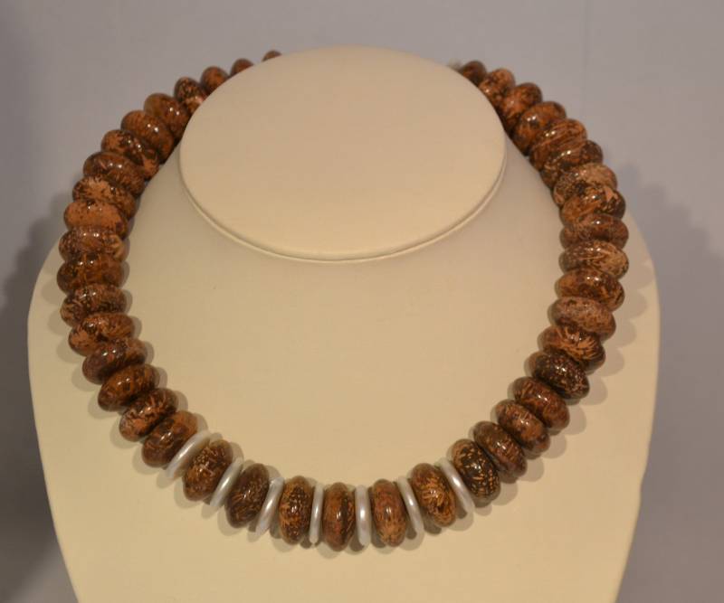 stern Jaspis Holz Halskette von DodieStewartDesigns