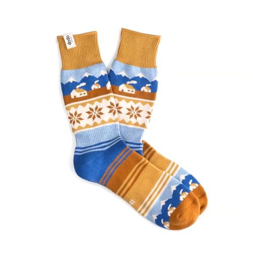 Dodo socks - Bunte Sneaker Lustige Socken aus Baumwolle, Witzige Coole Verrückte Designs mit Motiv, Unisex für Damen und Herren, Freunde Geburtstag Geschenk (39, 41, Warm Traveler’s Blanket) von Dodo socks