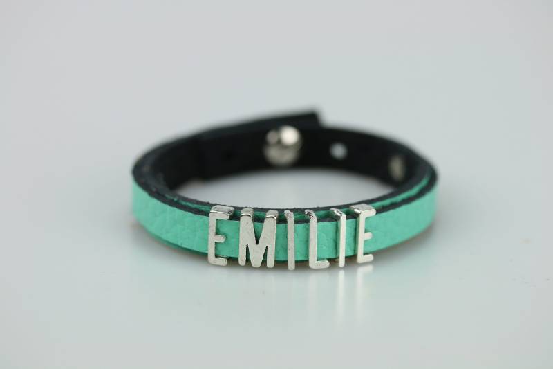 Benutzerdefinierte Name Armband Mint Lederband Kinder Namen Teen Mädchen Echtes Leder 16 Geburtstag Geschenk Personalisiert von DodoLeather