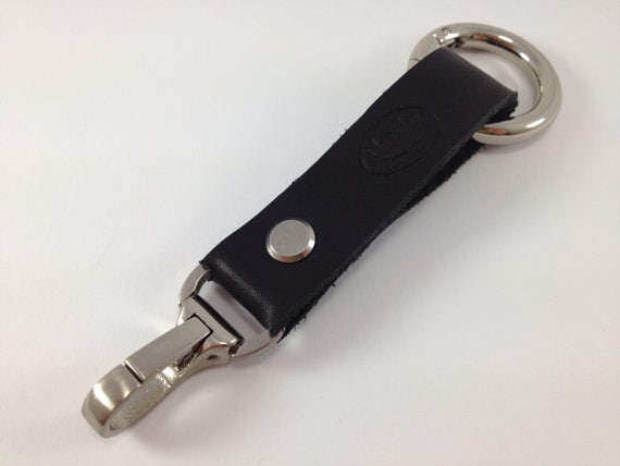 Black Leather Key Chain/Key Holder-2 Carabiner Clasps, Mens Geschenk, Geschenk Für Ihn von DodoLeather