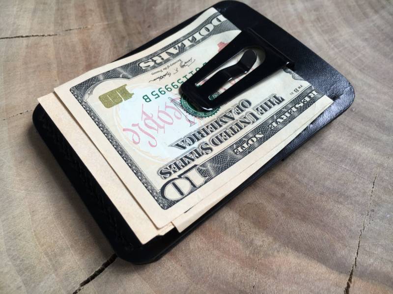 Geld Clip Brieftasche Leder Kartenhalter Schlanke Personalisierte Schwarzgeld Dünne Minimal Herren Geschenk von DodoLeather