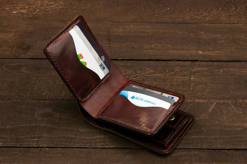 Leder Bifold Portemonnaie Dickes Herren Münzfach Handgemachtes Gravur Vatertag Geschenk von DodoLeather