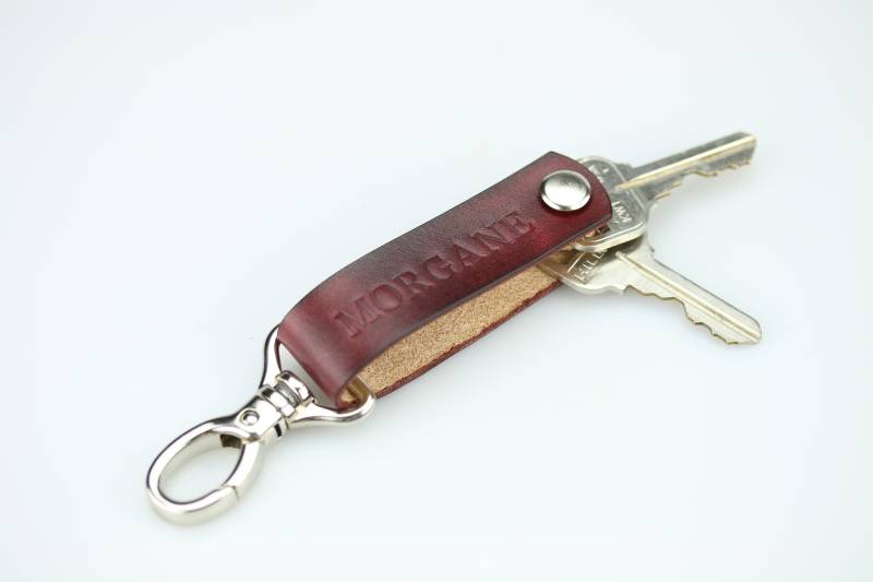 Personalisierter Lederschlüssel-Organizer Handgefärbter Lederschlüsselanhänger Schwarz Braun Blau Grün Gelb Rot Mahagoni Beige Leder von DodoLeather