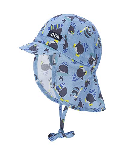 Döll Baby-Jungen Bindemütze mit Schirm und Nackenschutz Mütze, Blau (Alaskan Blue 3350), (Herstellergröße: 39) von Döll