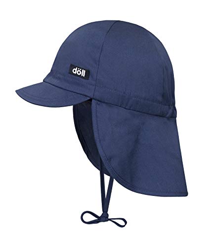 Döll Unisex Baby Bindemütze mit Schirm und Nackenschutz Mütze, Blau (Bijou Blue|Blue 3080), 49 von Döll