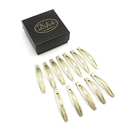 Dofash 2.36IN/6CM Einfache große Haare Snap Clips Metall Haarspangen Basic Haar Zubehör für Frauen 12PCS (Blond) von Dofash