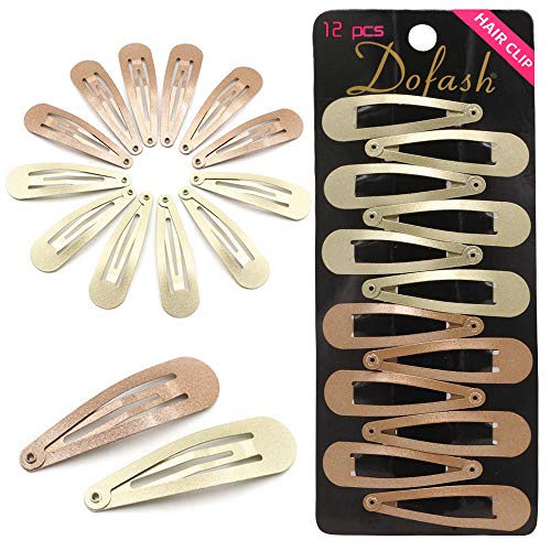 Dofash 2IN/5CM Einfache Stern-Haarspangen Schnapp-Haarspangen Metall-Haarspangen Einfache Haar-Accessoires Haarspangen für Frauen (Blond 6PCS + Hellbraun 6PCS) von Dofash