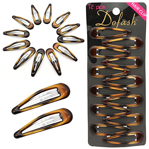 Dofash 2IN/5CM Einfache große Haare Snap Clips Metall Haarspangen Haarspangen für Frauen 12PCS (Epoxy Turtle) von Dofash