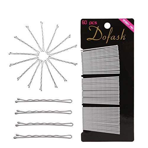 Dofash 5CM/2IN Gewelltes Silber Bobby Pins lange Bobby Pin Halter Für Frauen 60PCS (Silber) von Dofash