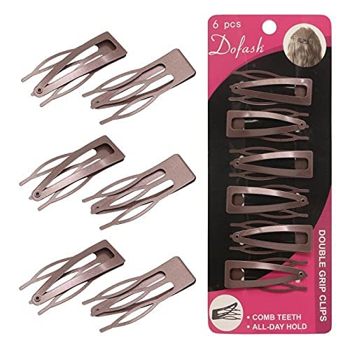 Dofash Double Grip Brown Hair Barrettes Metall Haar Griffe Zubehör Schmetterling Haarspangen für Frauen (braun 6PCS) von Dofash