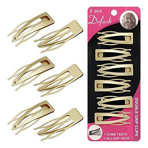 Dofash Doppelgriff Haarspangen Haarspangen Metall Haarspangen Zubehör Schmetterling Haarspangen für Frauen dünnes Haar 6PCS (Gold) von Dofash