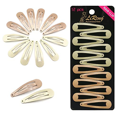 Dofash Snap Haarspangen Metall Griffe 5cm/2in grundlegende Haar-Accessoires 12pcs für Frauen (Blonde 6pcs+hellbraun 6pcs) von Dofash