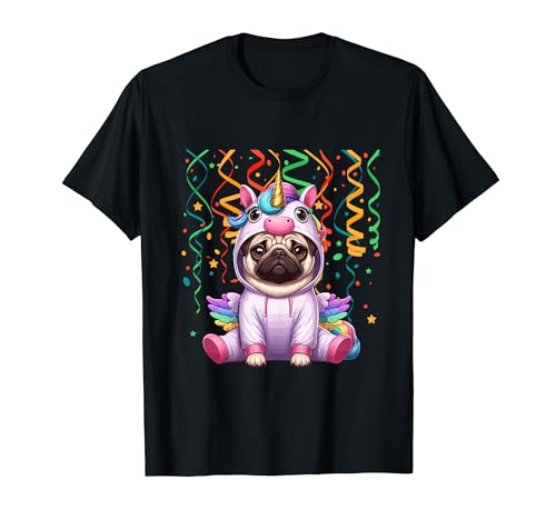 Mops Cosplay Coloful Einhorn Geburtstag Kinder Kleinkind T-Shirt Mops Cosplay Coloful Einhorn Geburtstag Kinder Kleinkind T-Shirt von Dog Birthday Costume