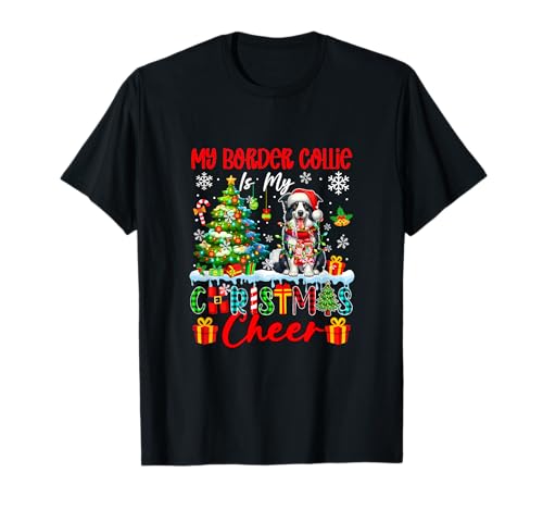 My Border Collie is My Xmas Cheer Funny Santa Dog Owner Kids T-Shirt von Dog Christmas Costume