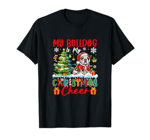 My Bulldog is My Xmas Cheer Funny Santa Dog Owner Kids T-Shirt von Dog Christmas Costume