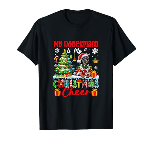 My Dobermann is My Xmas Cheer Funny Santa Dog Owner Kids T-Shirt von Dog Christmas Costume