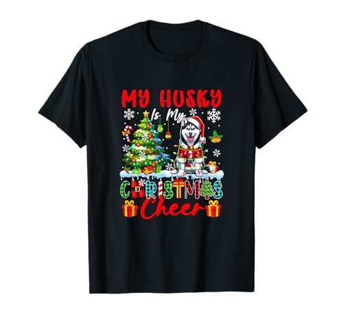 My Husky is My Xmas Cheer Funny Santa Dog Owner Kids T-Shirt von Dog Christmas Costume