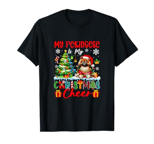 My Pekingese is My Xmas Cheer Funny Santa Dog Owner Kids T-Shirt von Dog Christmas Costume