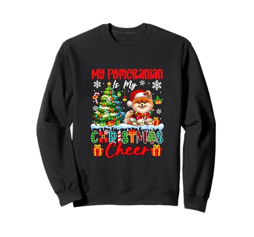 My Pomeranian is My Xmas Cheer Funny Santa Dog Owner Kids Sweatshirt von Dog Christmas Costume