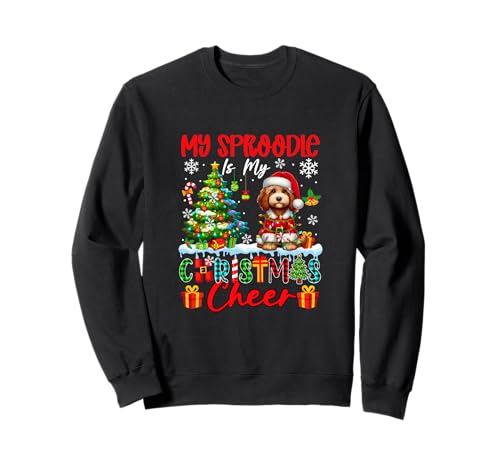 My Sproodle is My Xmas Cheer Funny Santa Dog Owner Kids Sweatshirt von Dog Christmas Costume
