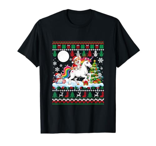 Santa Corgi Reiten Einhorn Pullover Weihnachten Besitzer Kinder T-Shirt von Dog Christmas Costume