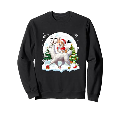 Santa Corgi Reiten Lama Rentier Weihnachtsbesitzer Kinder Sweatshirt von Dog Christmas Costume