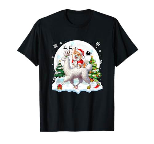 Santa Corgi Reiten Lama Rentier Weihnachtsbesitzer Kinder T-Shirt von Dog Christmas Costume