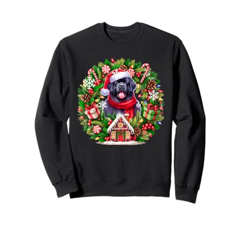 Santa Newfoundland Christmas Floral Circle, Besitzer, Kinder Sweatshirt von Dog Christmas Costume