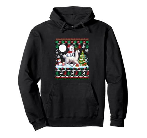 Santa Samoyed Reiten Lama Pullover Weihnachten Besitzer Kinder Pullover Hoodie von Dog Christmas Costume