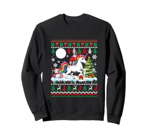 Santa Whippet Reiten Einhorn Pullover Weihnachten Besitzer Kinder Sweatshirt von Dog Christmas Costume