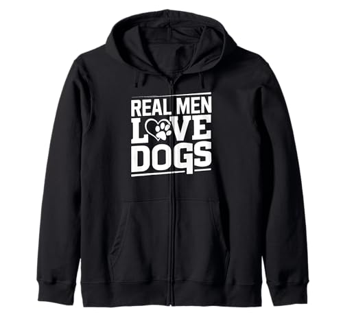 Echte Männer lieben Hunde Hund Papa Kapuzenjacke von Dog Dad Gifts for Men