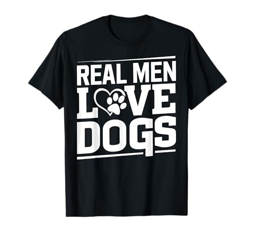 Echte Männer lieben Hunde Hund Papa T-Shirt Echte Männer lieben Hunde Hund Papa T-Shirt von Dog Dad Gifts for Men