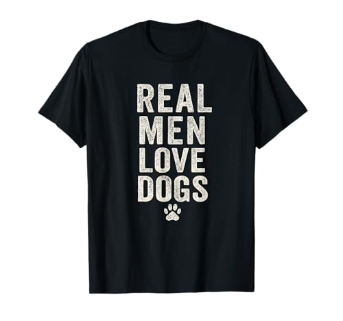 Echte Männer lieben Hunde, Vintage-Pfote, Tierliebhaber, Vater, Hundevater T-Shirt Echte Männer lieben Hunde, Vintage-Pfote, Tierliebhaber, Vater, Hundevater T-Shirt von Dog Dad Merchandise