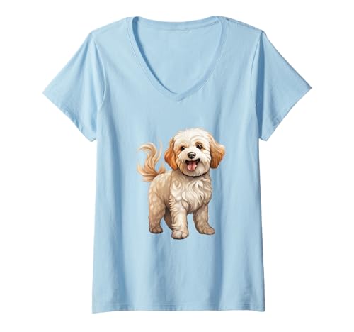 Damen Niedlicher Cavapoo-Hundeliebhaber – Perfekter Hundebegleiter T-Shirt mit V-Ausschnitt Damen Niedlicher Cavapoo-Hundeliebhaber – Perfekter Hundebegleiter T-Shirt mit V-Ausschnitt von Dog Days Designs