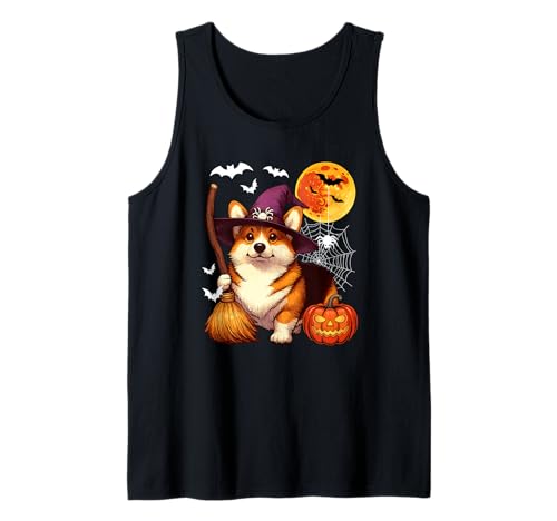 Corgi Coplay Witch Halloween Fat Costume Owner Family Kids Tank Top von Dog Halloween Costume