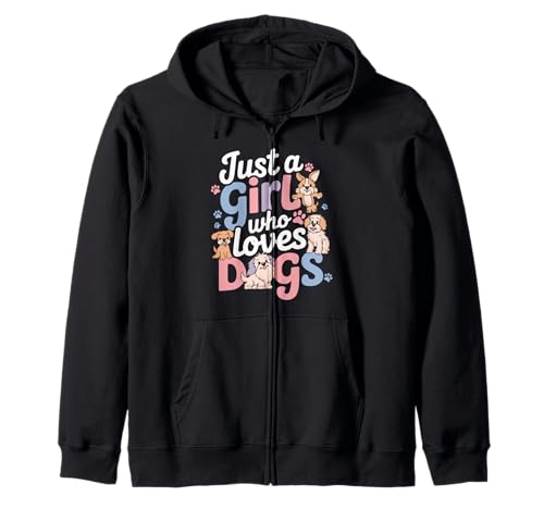 Dog Mom Design - Just a Girl Who Loves Dogs Kapuzenjacke Dog Mom Design - Just a Girl Who Loves Dogs Kapuzenjacke von Dog Lover Design Ideas Co.