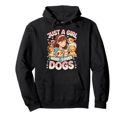 Dog Mom Design - Just a Girl Who Loves Dogs Pullover Hoodie von Dog Lover Design Ideas Co.