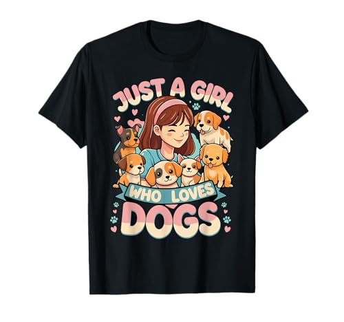 Dog Mom Design - Just a Girl Who Loves Dogs T-Shirt Dog Mom Design - Just a Girl Who Loves Dogs T-Shirt von Dog Lover Design Ideas Co.