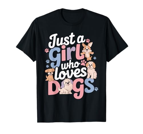 Dog Mom Design - Just a Girl Who Loves Dogs T-Shirt Dog Mom Design - Just a Girl Who Loves Dogs T-Shirt von Dog Lover Design Ideas Co.