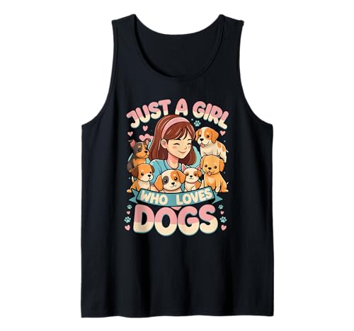 Dog Mom Design - Just a Girl Who Loves Dogs Tank Top von Dog Lover Design Ideas Co.