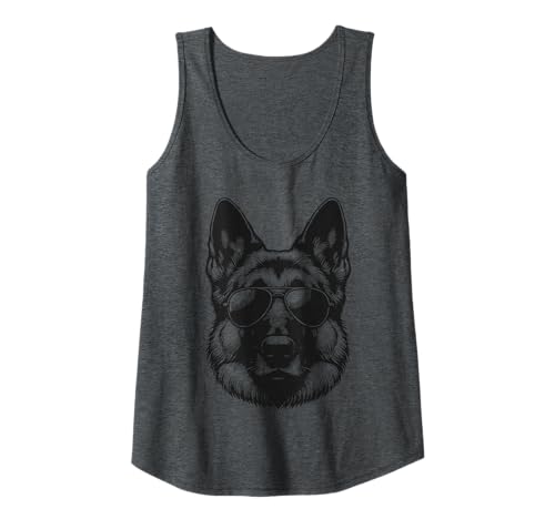 Damen Deutscher Schäferhund mit Sonnenbrille Tank Top von Dog Lover Pet Owner Outfits Gifts