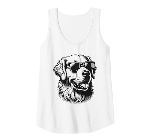 Damen Golden Retriever Hund in Sonnenbrille Tank Top von Dog Lover Pet Owner Outfits Gifts