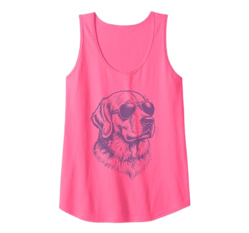 Damen Golden Retriever Hund in Sonnenbrille Tank Top von Dog Lover Pet Owner Outfits Gifts