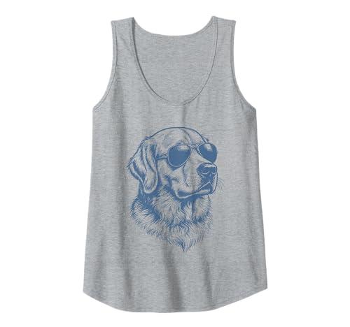 Damen Golden Retriever Hund trägt Sonnenbrille Grafik Tank Top Damen Golden Retriever Hund trägt Sonnenbrille Grafik Tank Top von Dog Lover Pet Owner Outfits Gifts