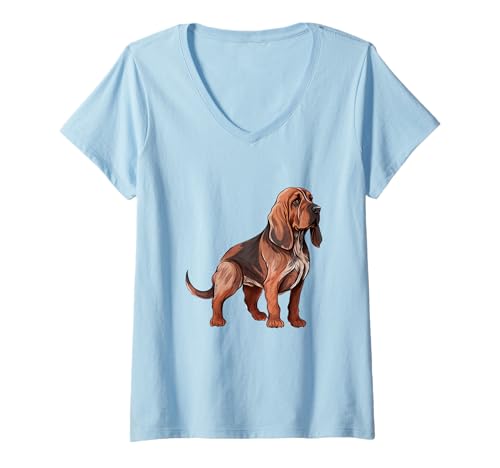 Damen Bloodhound Hunderassenliebhaber und Besitzer Wahl T-Shirt mit V-Ausschnitt Damen Bloodhound Hunderassenliebhaber und Besitzer Wahl T-Shirt mit V-Ausschnitt von Dog Lovers Co.