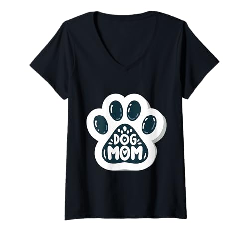 Damen Hundemutter, niedlicher Muttertag, Pfote, Herz, Mama, Mama, Haustierbesitzer T-Shirt mit V-Ausschnitt Damen Hundemutter, niedlicher Muttertag, Pfote, Herz, Mama, Mama, Haustierbesitzer T-Shirt mit V-Ausschnitt von Dog Mom Cute Mother's Day Paw Heart Mum Products