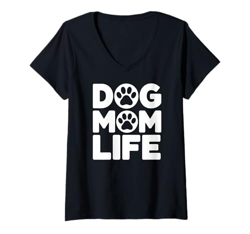 Damen Hund Mama Leben Niedlich Haustier Besitzer Tier Mutter Damen T-Shirt mit V-Ausschnitt von Dog Mom Gifts