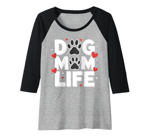 Damen Niedlicher Hund Mama Leben Tierliebhaber Haustier Eltern Raglan von Dog Mom Gifts