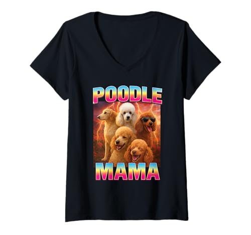 Damen Pudel Mama T-Shirt mit V-Ausschnitt Damen Pudel Mama T-Shirt mit V-Ausschnitt von Dog Mom Poodle Mom