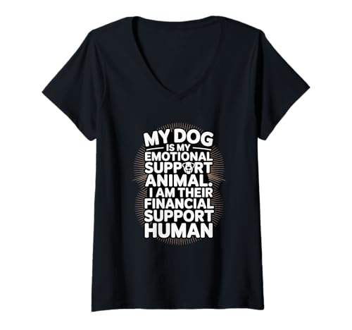 Damen Hundeunterstützung Tierliebhaber Besitzer T-Shirt mit V-Ausschnitt von Dog Moms Animal Pet Friends Fur Parent